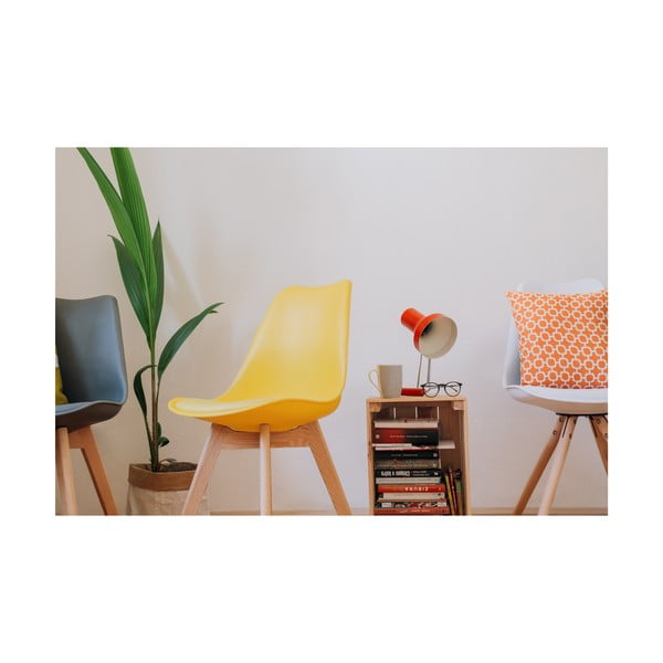 Set 2 scaune cu picioare din lemn de fag Bonami Essentials Retro, galben-image-3