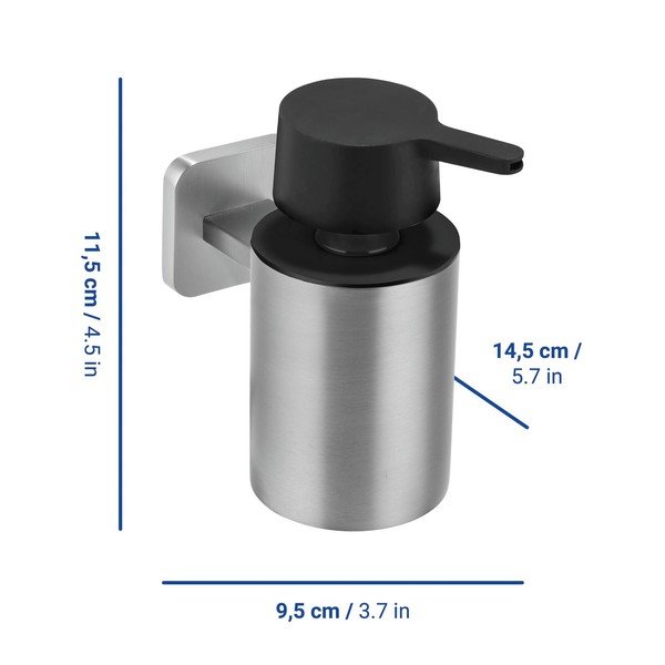 Dozator de săpun lichid argintiu mat autoadeziv cu Turbo-Loc din oțel inoxidabil Porto – Wenko-image-1
