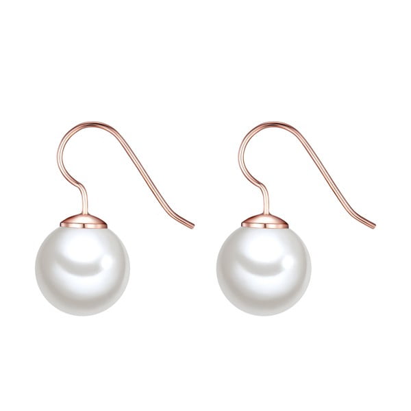 Cercei cu perle albe Perldesse Kernel, ⌀ 12 mm