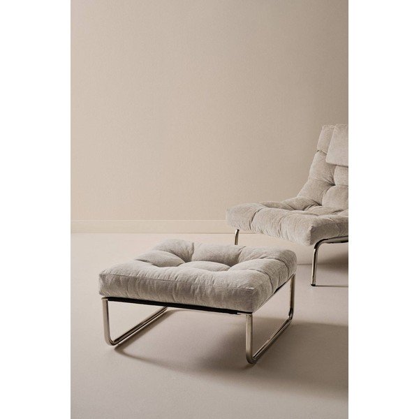 Taburet bej cu tapițerie din chenille Burleson – Jotex-image-1