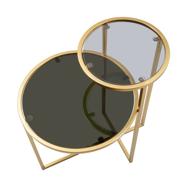 Măsuță de cafea neagră/aurie rotundă 40x50 cm - Mauro Ferretti-image-3