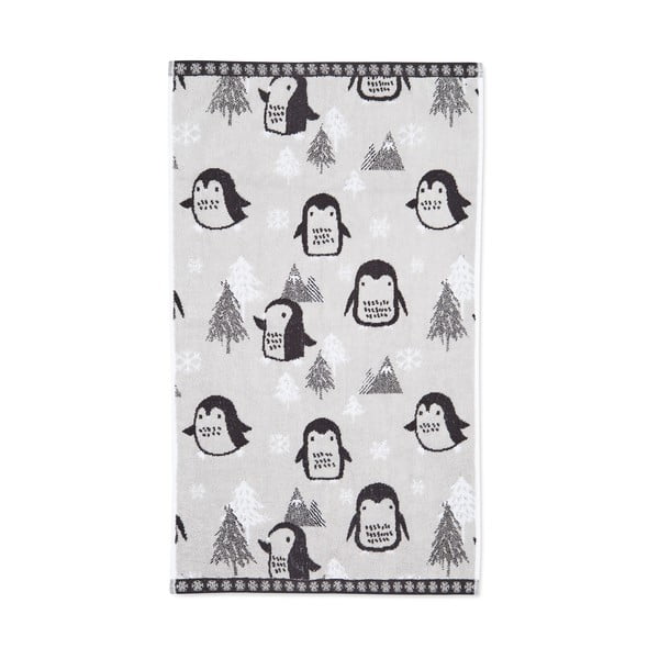 Prosop gri deschis din bumbac 50x85 cm Cosy Penguin – Catherine Lansfield