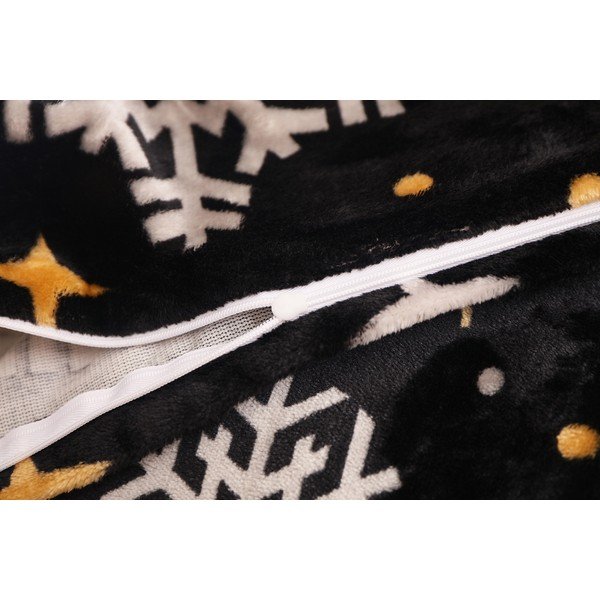 Lenjerie de pat neagră din micropluș pentru pat de o persoană 140x200 cm – My House-image-3