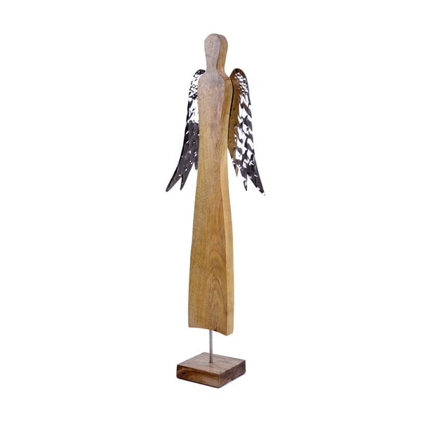 Decorațiune din lemn în formă de înger Ego Dekor, înălțime 67 cm