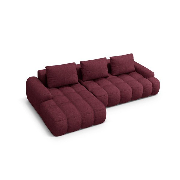 Colțar burgundy extensibil/cu spațiu de depozitare (cu colț pe partea stângă/cu șezlong) Linz – Cosmopolitan Design-image-3