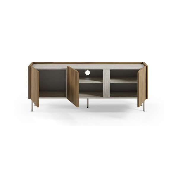 Comodă TV în culoare naturală cu aspect de lemn de stejar 140x54x35,5 cm Lucile – Marckeric-image-2