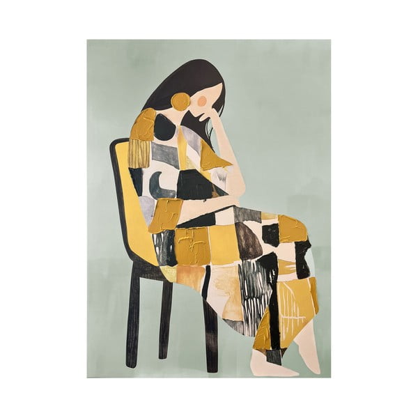 Tablou cu detalii pictate manual 70x100 cm Penelope – Styler