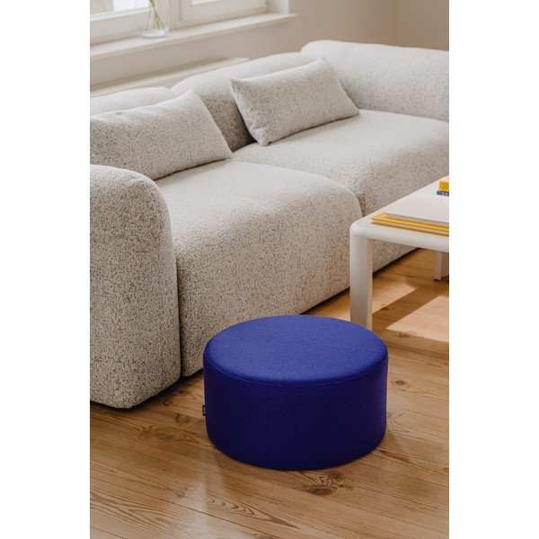 Puf albastru cu tapițerie din lână Folk – noo.ma-image-3