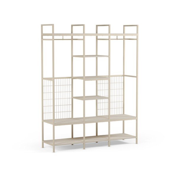 Șifonier crem deschis din oțel 140x179,5x40 cm Amara – Marckeric-image-2