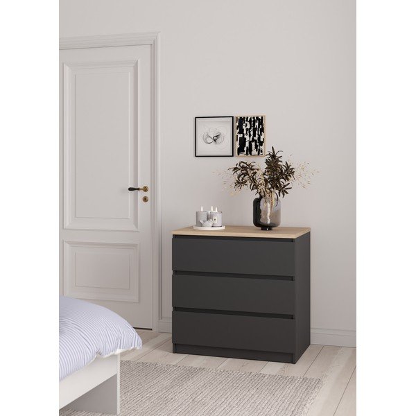 Comodă gri închis 77x76x50 cm Naia – Tvilum-image-1