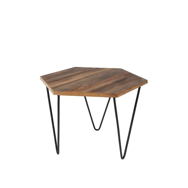 Masă auxiliară din lemn de tec reciclat White Label Cor