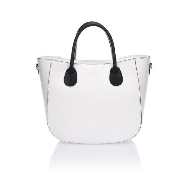 Geantă din piele Krole Krista, alb -image-1