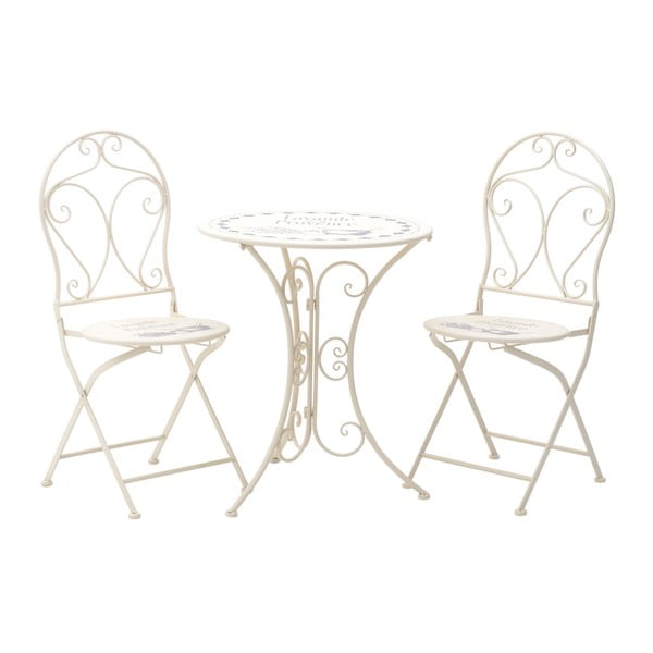 Set 2 scaune și masă pentru grădină InArt Lavande, ⌀ 60 x 70 cm