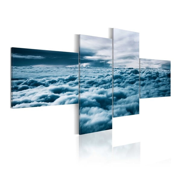 Tablou pe pânză 4 piese Bimago Head in Clouds, 100 x 200 cm 
