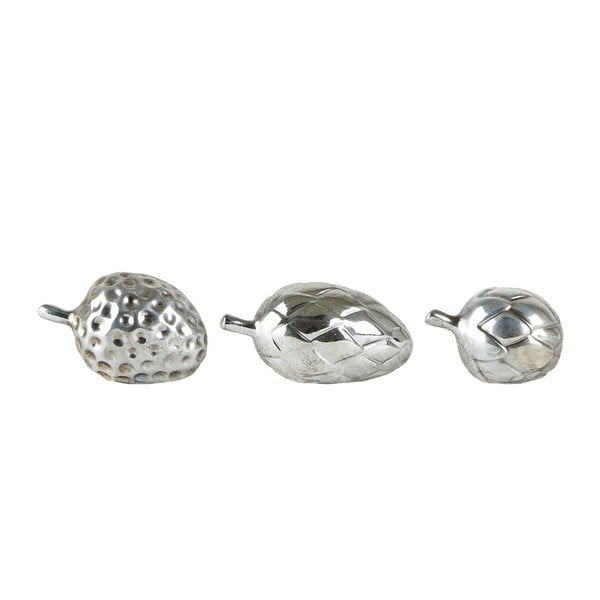 Set 3 decorațiuni KJ Collection Cone, 9 cm argintiu