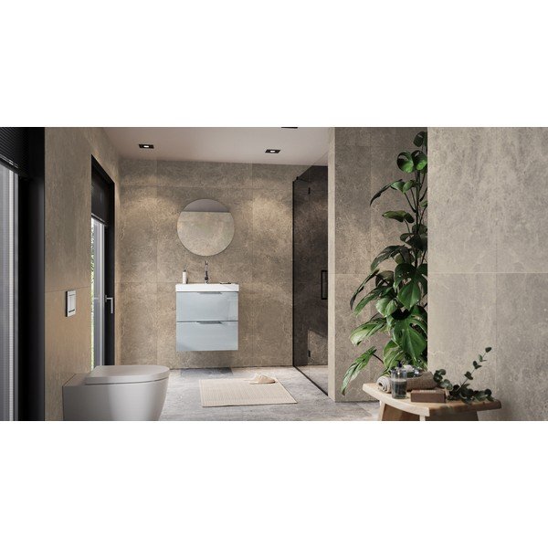 Dulap sub chiuvetă gri suspendat cu aspect lucios 61x65 cm Celano – Germania-image-1