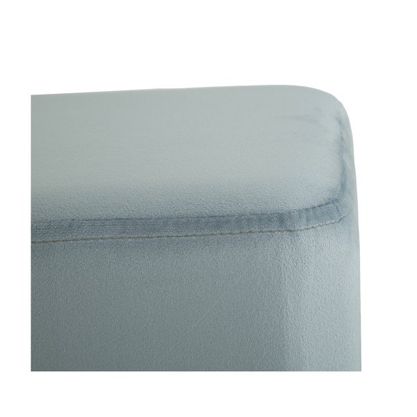 Puf cu picioare metalice aurii Mauro Ferretti Rotondo, albastru deschis-image-1