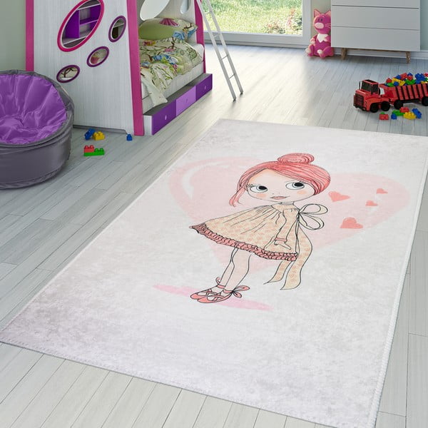 Covor pentru copii roz deschis 100x160 cm Lovely Girl – Vitaus-image-1