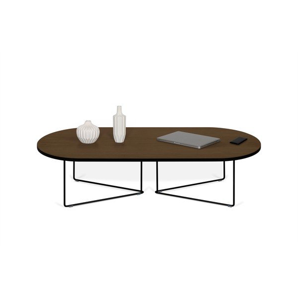 Măsuță de cafea cu blat cu aspect de lemn de nuc 136x60 cm Oval - TemaHome-image-3