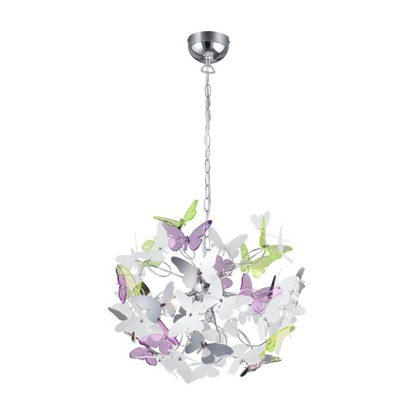 Lustră pentru copii cu abajur din plastic ø 50 cm Butterfly – Reality