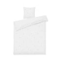 Lenjerie de pat albă din bumbac percal pentru pat de o persoană 140x200 cm Daisy – JUNA