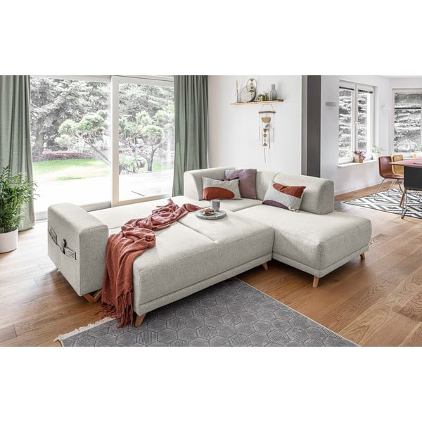 Colțar bej extensibil/cu spațiu de depozitare (cu colț pe partea dreaptă/în formă de ”L”) Classy Sophie – Miuform-image-4