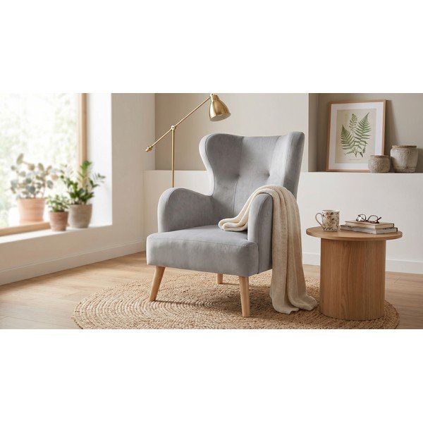 Fotoliu gri deschis wing Noemye – Bonami Selection-image-1