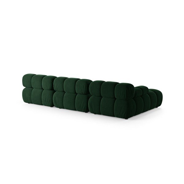 Colțar modular verde închis cu tapițerie din catifea (cu colț pe partea stângă/cu șezlong) – Micadoni -image-3