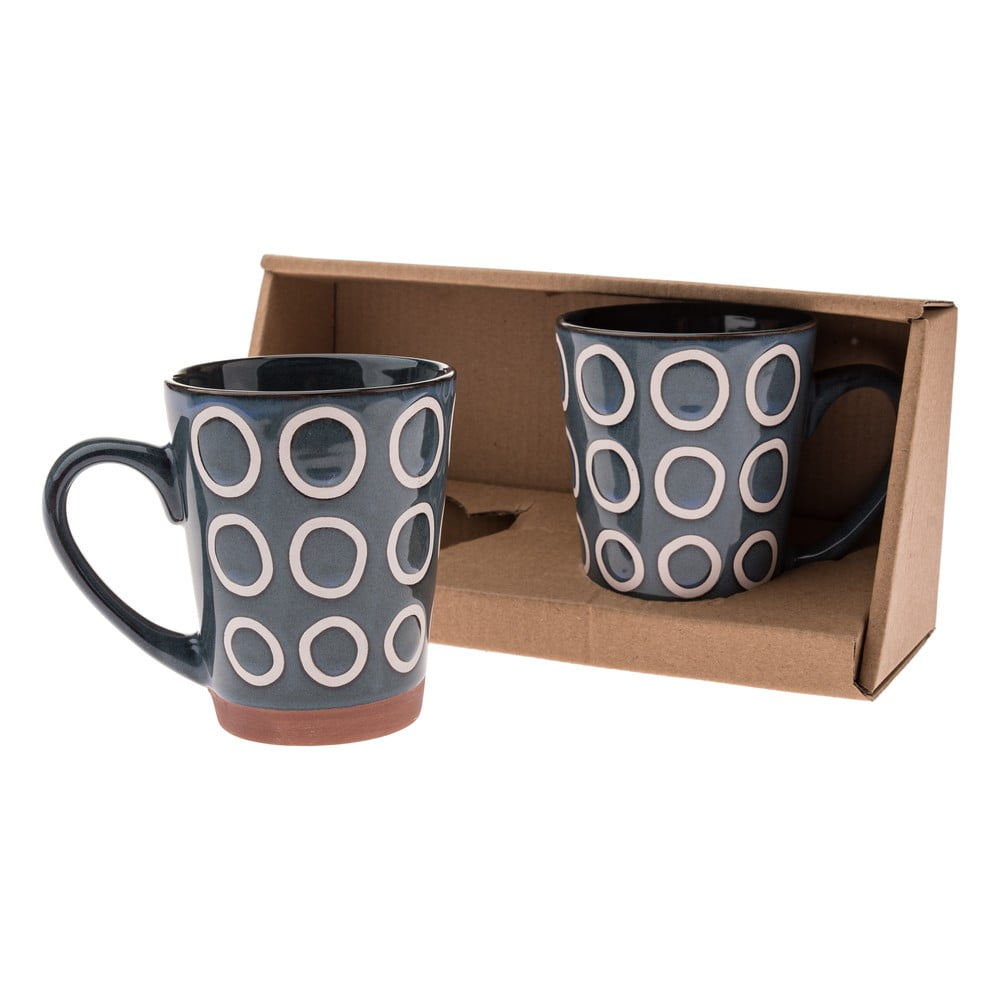 Căni albastru-închis 2 buc. din ceramică 380 ml – Dakls