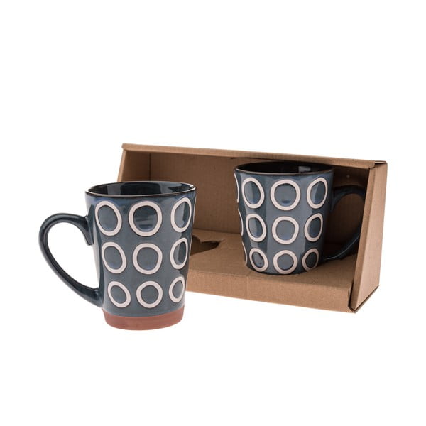 Căni albastru-închis 2 buc. din ceramică 380 ml – Dakls