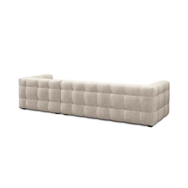 Colțar cu tapițerie din catifea și șezlong pe partea dreaptă Windsor & Co Sofas Vesta, bej-image-4
