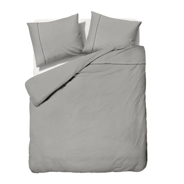 Lenjerie de pat din micropercal Sleeptime Satin Monte Carlo, 240 x 220 cm, gri