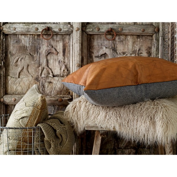 Pernă din piele cu două fețe Södahl Lodge, 60 x 60 cm-image-1