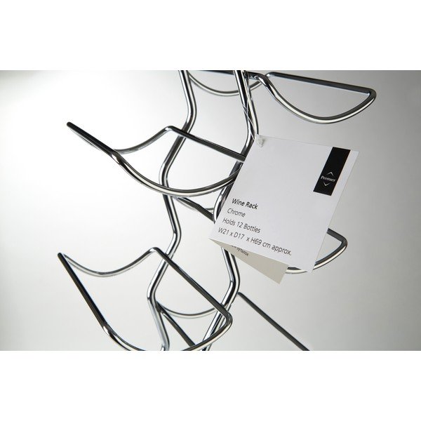 Raft pentru sticle de vin argintiu din metal număr de sticle 12 Jaxen – Premier Housewares-image-4