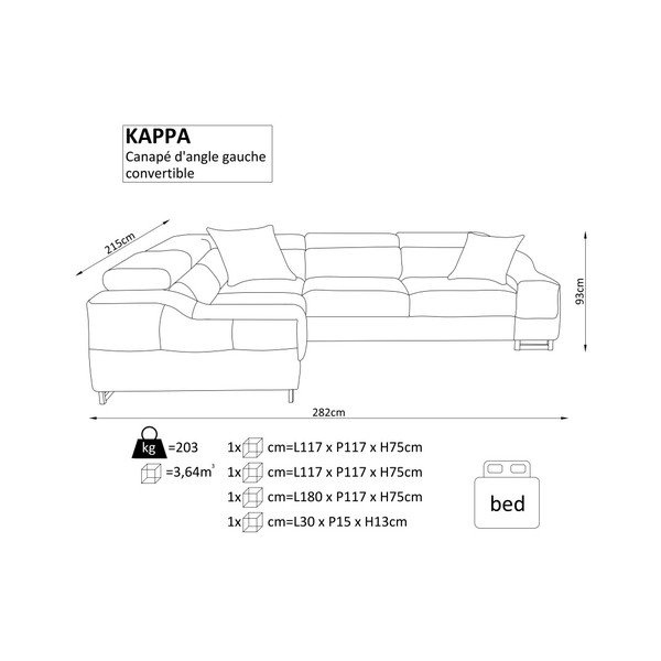 Colțar extensibil Windsor & Co. Sofas Kappa, colț partea stângă, negru -image-3