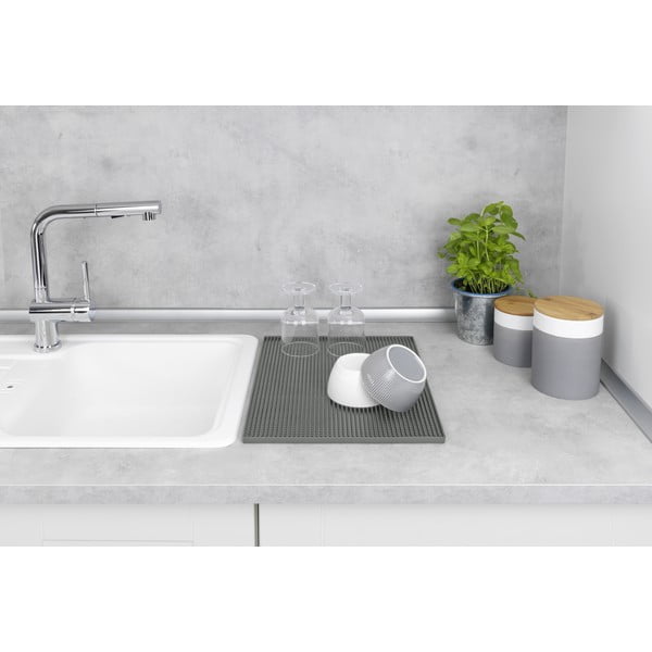 Scurgător de vase gri din cauciuc 40x30 cm Maxi – Wenko-image-2