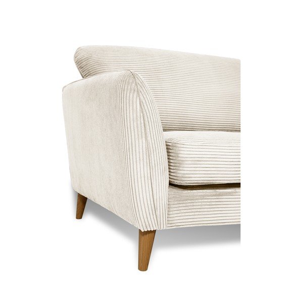 Canapea albă cu tapițerie din catifea reiată  206 cm Paris – Scandic-image-4