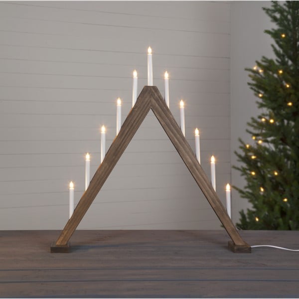 Sfeșnic cu LED pentru Crăciun Star Trading Trill, maro, înălțime 79 cm
