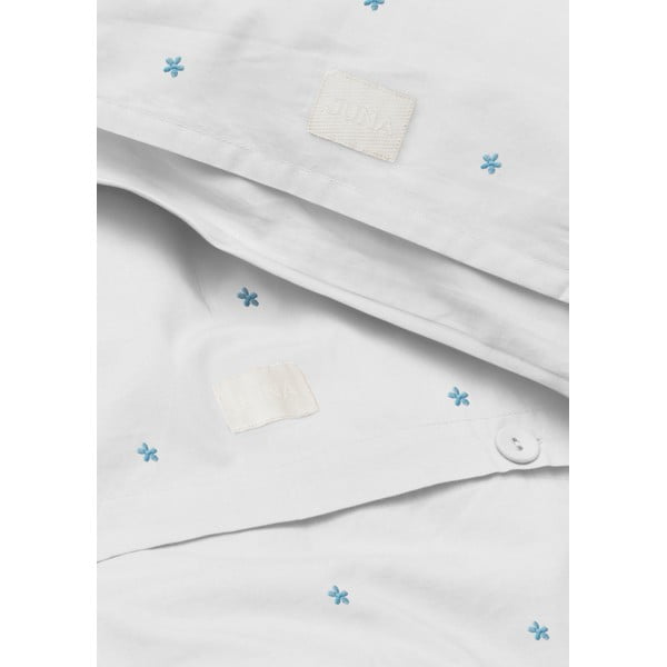 Lenjerie de pat albă din bumbac percal pentru pat de o persoană 140x200 cm Daisy – JUNA-image-3