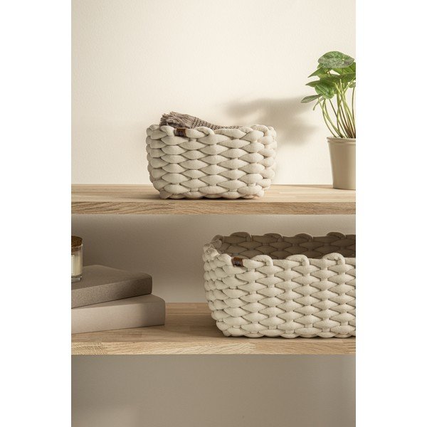 Coș de depozitare din material textil 20x15x11 cm Peach Skin S – Bigso-image-3