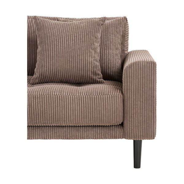 Canapea maro cu tapițerie din catifea reiată  210 cm Lido – House Nordic-image-4