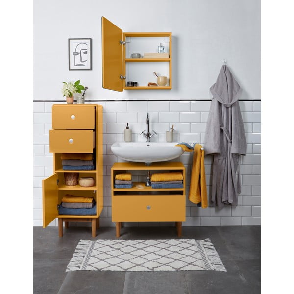 Dulap de baie galben muștar înalt/suspendat 40x100 cm Color Bath – Tom Tailor-image-1