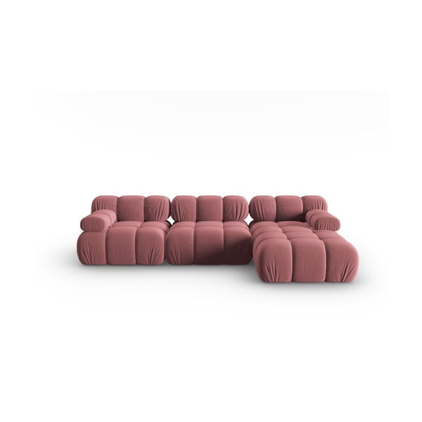 Canapea roz cu tapițerie din catifea 285 cm Bellis – Micadoni Home