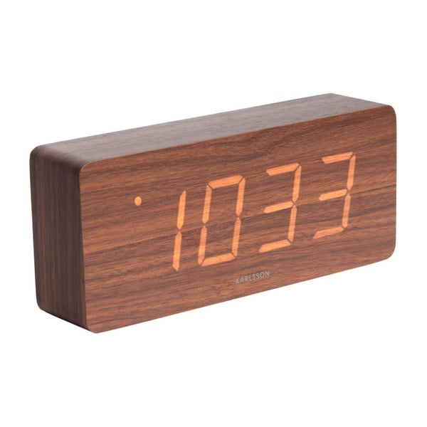 Ceas alarmă cu aspect din lemn Karlsson Tube, 21 x 9 cm
