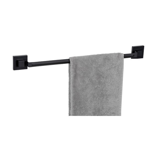 Suport pentru prosoape negru autoadeziv din oțel inoxidabil Quadro – Wenko-image-2