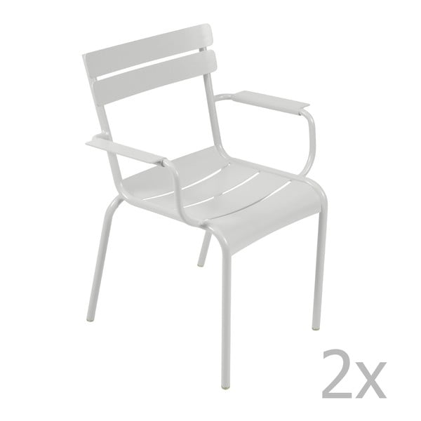 Set 2 scaune cu mânere Fermob Luxembourg, gri deschis