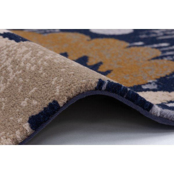 Covor albastru închis din lână 133x190 cm Chintz – Agnella-image-1