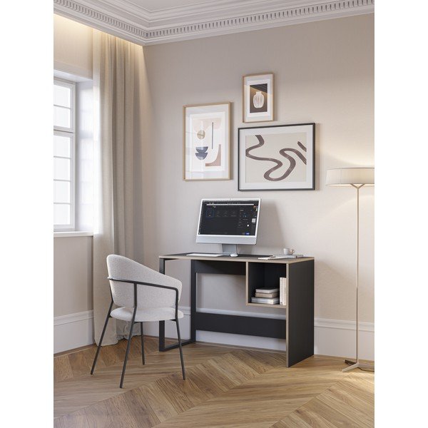 Birou cu blat negru 50x110 cm Lyly – Marckeric-image-1