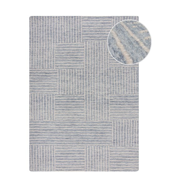 Covor albastru deschis țesut manual din lână 160x230 cm Memphis Wool – Flair Rugs