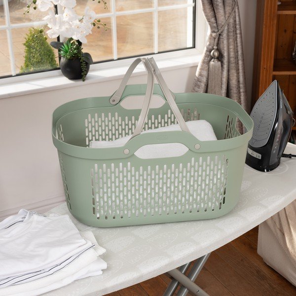 Coș de rufe verde deschis din plastic 45 l – Addis-image-1